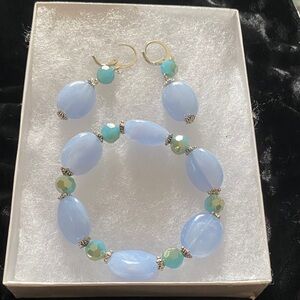 Elegant Blue Beaded Jewelry Set